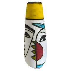 Charmaine Haines 'South African' Art Pottery, Conical Face Vase