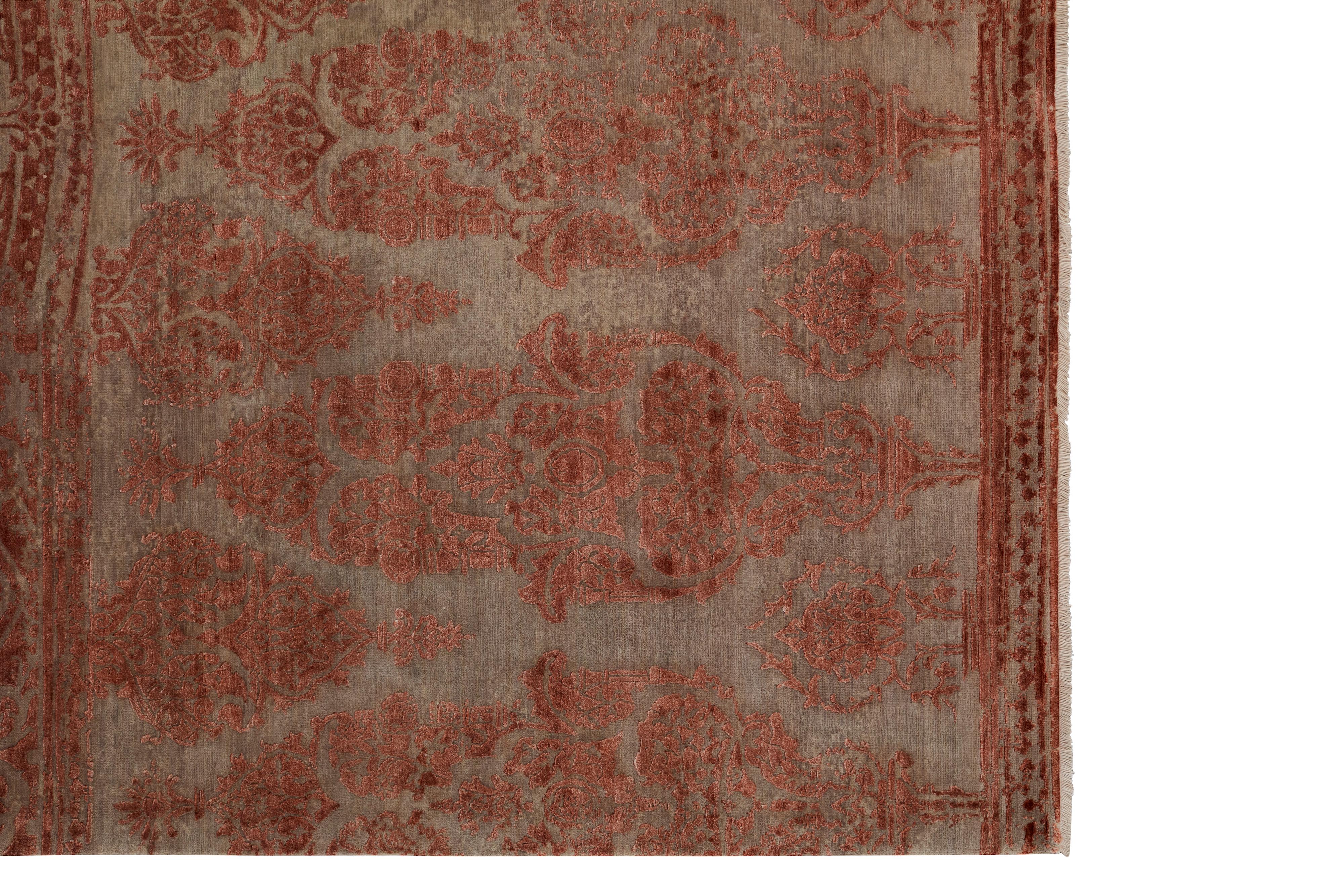 CHARMANTE Hand Knotted French Rococo Inspired Wool & Silk Rug by Hands For Sale 1