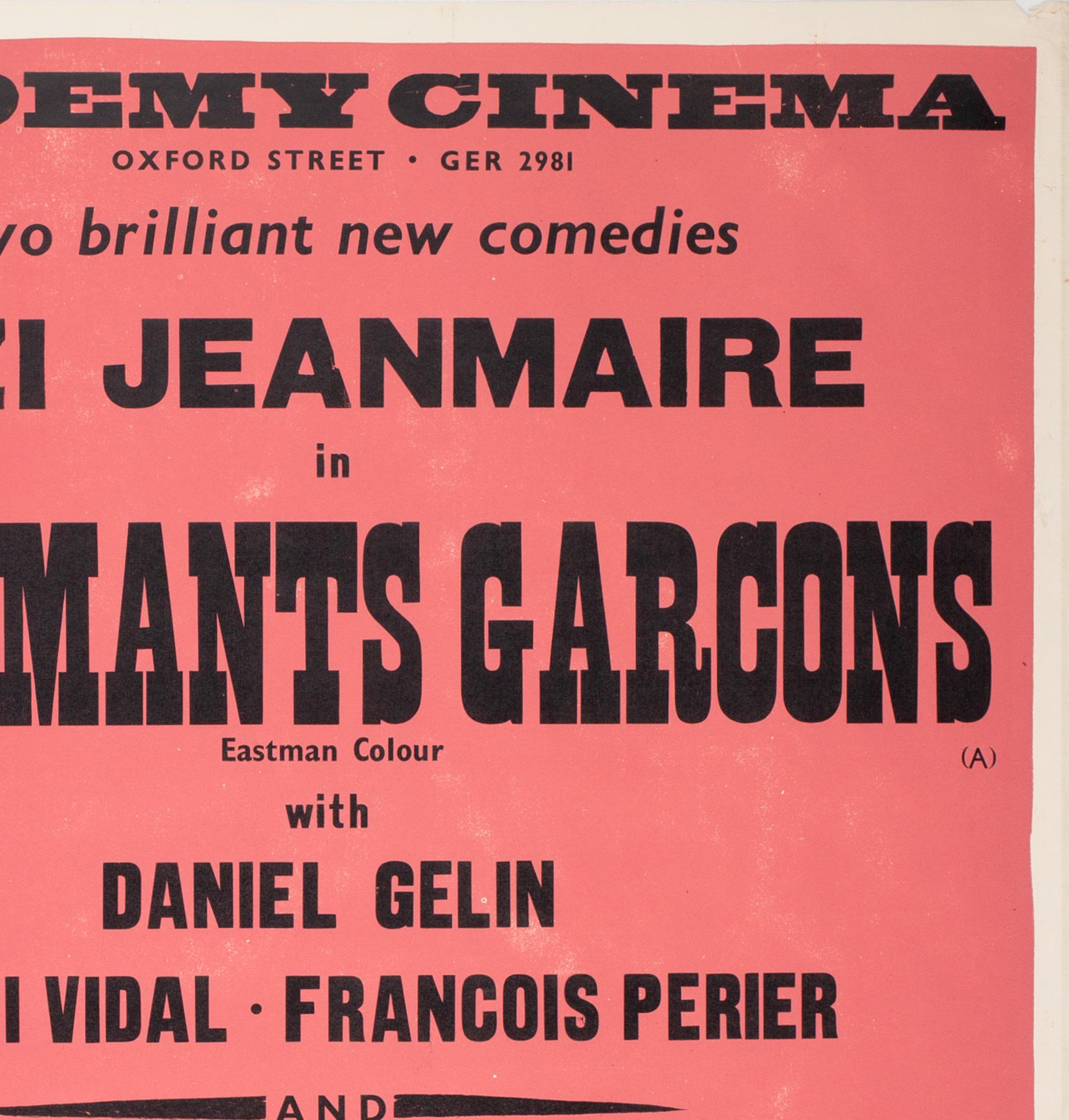 Charmants Garcons/Persons Unknown 1959 Academy Cinema Film Poster, Strausfeld In Good Condition For Sale In Bath, Somerset