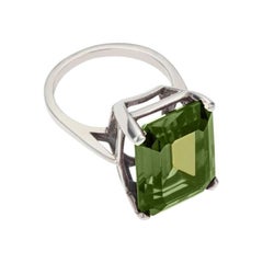 Charmed by a Cause Contemporary Cocktail Ring Sterling Silver and Peridot