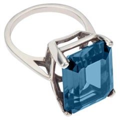 Charmed by a Cause Contemporary Cocktail Ring Sterling Silver / Blue Topaz