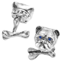 Charmed by a Cause Dog Animal Cufflinks Sterling Silver