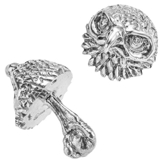 Charmed by a Cause Eagle Cufflinks Sterling Silver For Sale