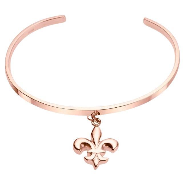 Charmed by a Cause Fleur-de-lis Cuff Rose Gold For Sale