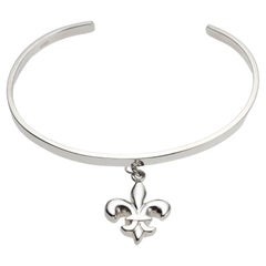 Charmed by a Cause Fleur-de-lis Cuff Sterling Silver
