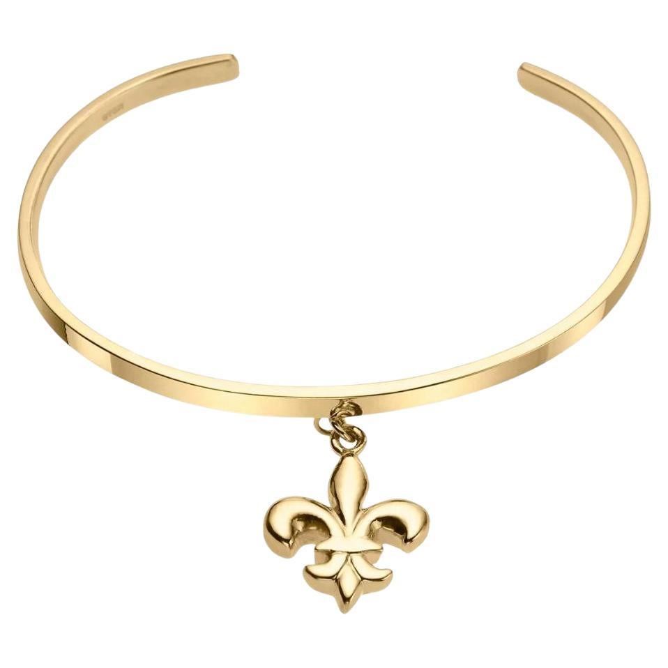 Charmed by a Cause Fleur-de-Lis Cuff Yellow Gold