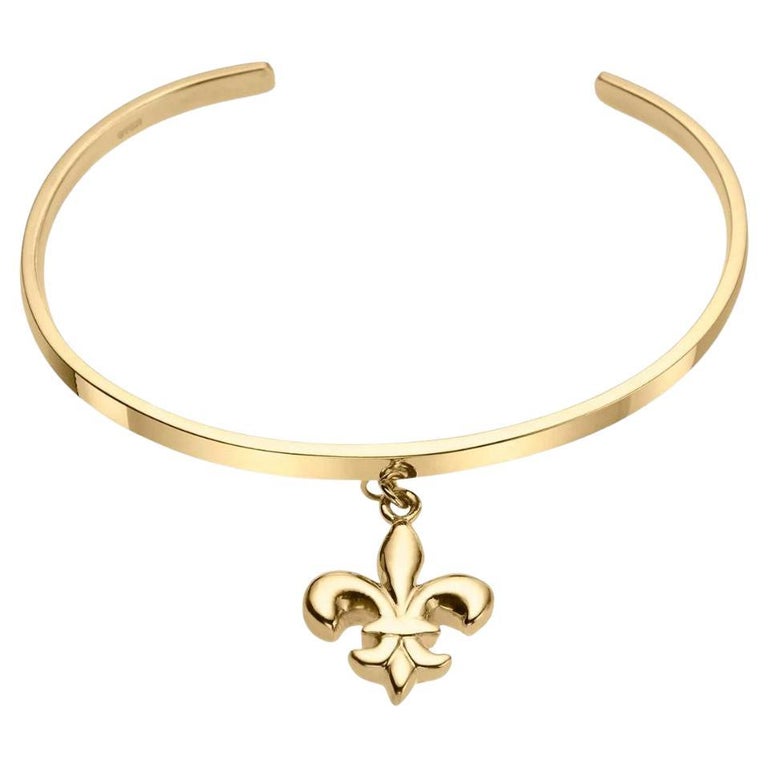 Carol Cassisa Fleur de Lis Wide Brass Cuff