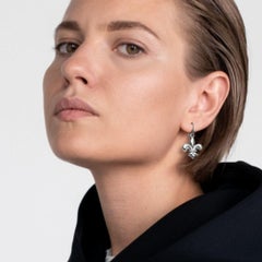 Charmed by a Cause Fleur-de-lis Earrings Sterling Silver