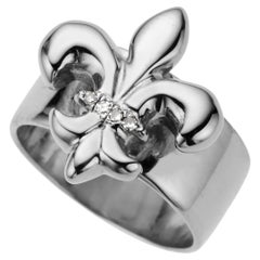 Charmed by a Cause Fleur-de-Lis Ring White Gold/Diamonds