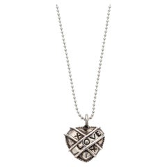 Charmed by a Cause Heart XOX Love Pendant Sterling Silver