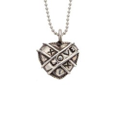 Charmed by a Cause Heart XOX Love Pendant White Gold