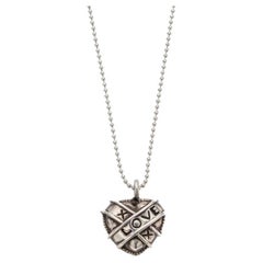 Charmed by a Cause Heart XOX Love Pendant White Gold