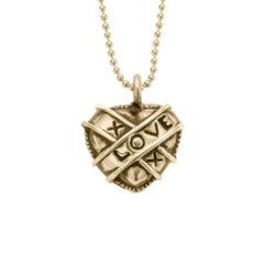 Charmed by a Cause Heart XOX Pendant Yellow Gold