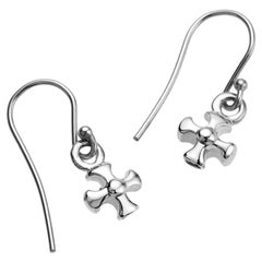 Charmed by a Cause Maltese Cross Earrings White Gold