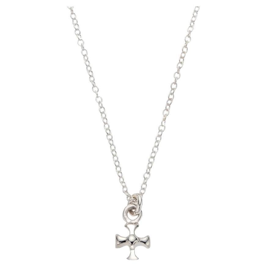 Charmed by a Cause Maltese Cross Necklace Sterling Silver For Sale