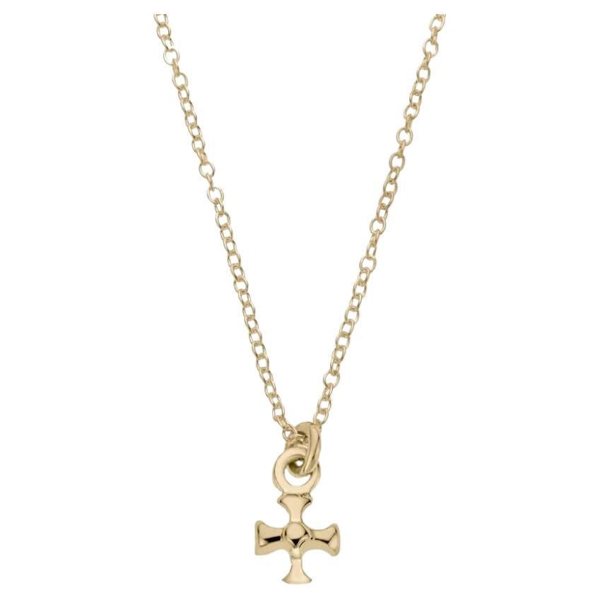 Charmed by a Cause Maltese Cross Necklace Yellow Gold For Sale