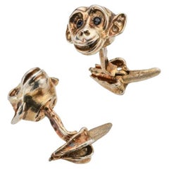 Charmed by a Cause Monkey Animal Cufflinks Yellow Gold