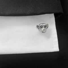 Charmed by a Cause Monkey Animal Cufflinks Sterling Silver