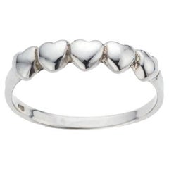 Charmed by a Cause Multi Heart Band Ring White Gold