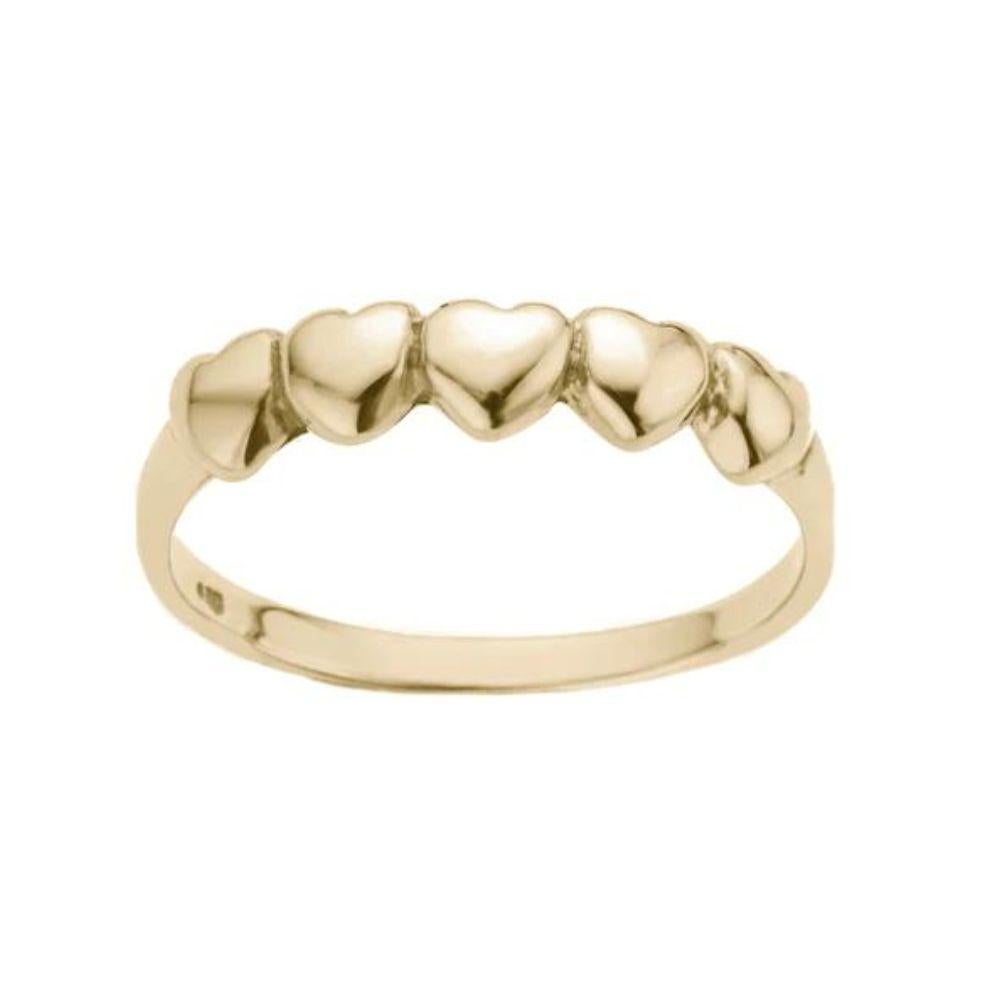 For Sale:  Charmed by Cause Multi Heart Band Ring Yellow Gold 5