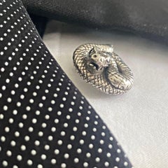 Charmed by a Cause Rattle Snake Reptile Cufflinks Sterling Silver