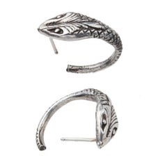 Charmed by a Cause Snake Hoop Earrings Recycled Sterling Silver