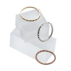 Charmed by a Cause Stacking Snake Textured Rings Yellow, White and Rose Gold