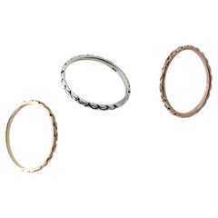 Charmed by a Cause Stacking Snake Textured Rings Yellow, White and Rose Gold