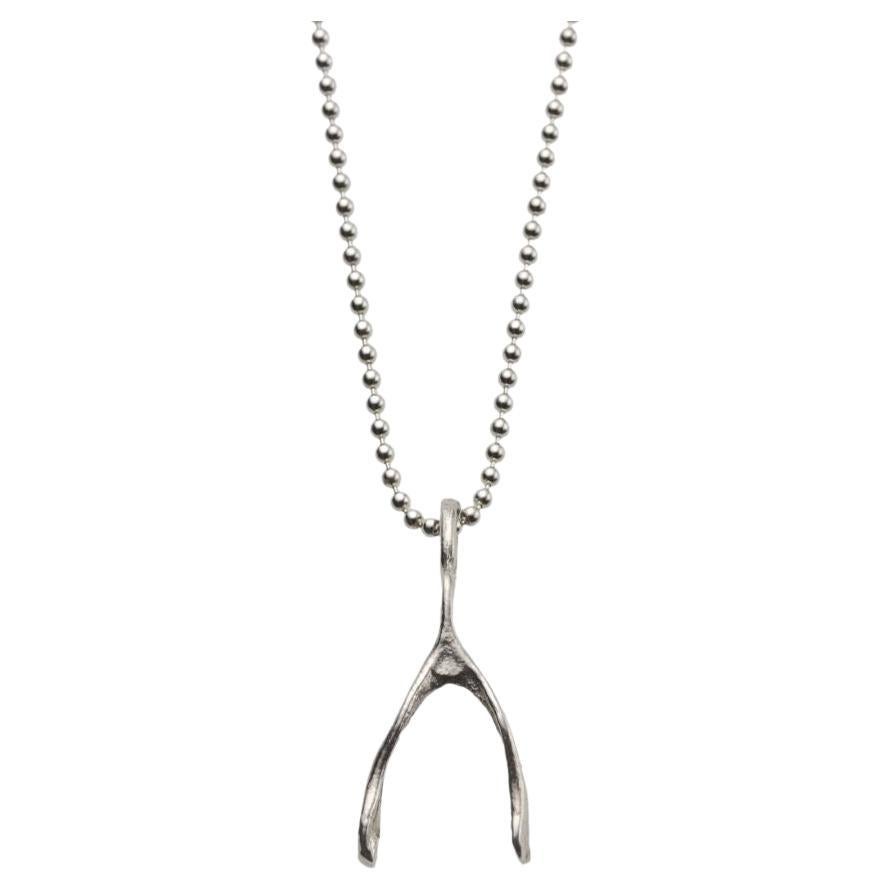 Charmed by a Cause Wishbone Pendant Sterling Silver For Sale