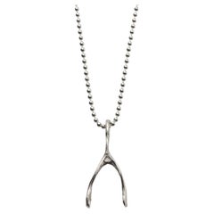 Charmed by a Cause Wishbone Pendant White Gold