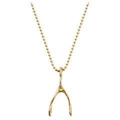 Charmed by a Cause Wishbone Pendant Yellow Gold