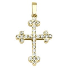 Halskette mit Celtic Cross, 0,12 Karat Dainty Diamant