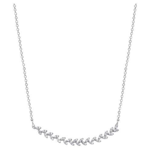 0.22ct Diamond Wheat Design Cluster Necklace For Sale