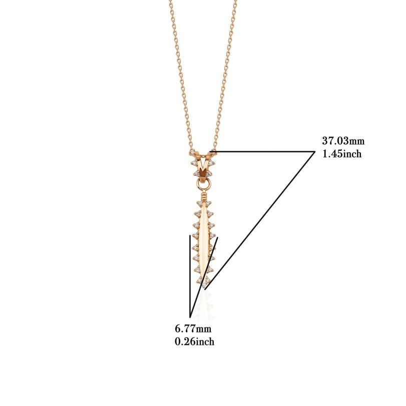 Round Cut 0.25ct Diamond and Solid Gold Bomb Necklace For Sale