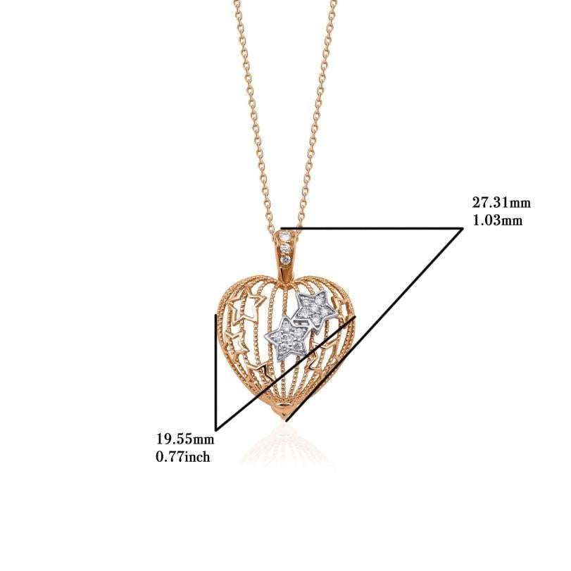 0.28ct Star of my Heart Diamond And Solid 18kt Gold Necklace For Sale 1