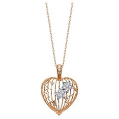Collier étoile de mon cœur en or massif 18 carats et diamants 0,28 ct