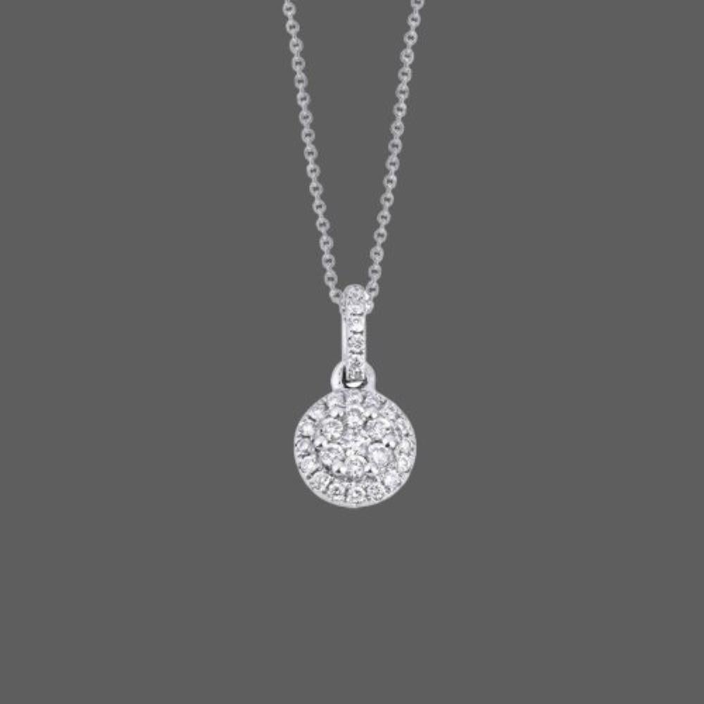 Modern 0.30ct Diamond Cluster Necklace For Sale