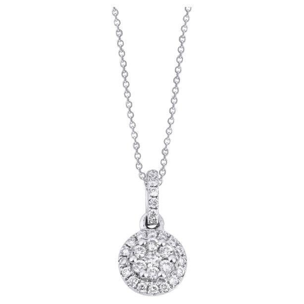 0.30ct Diamond Cluster Necklace For Sale