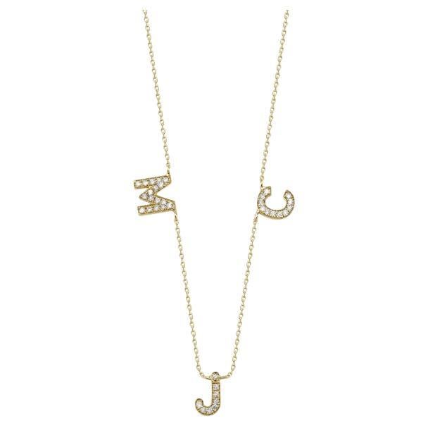 0.30ct Diamond Initial Necklace For Sale