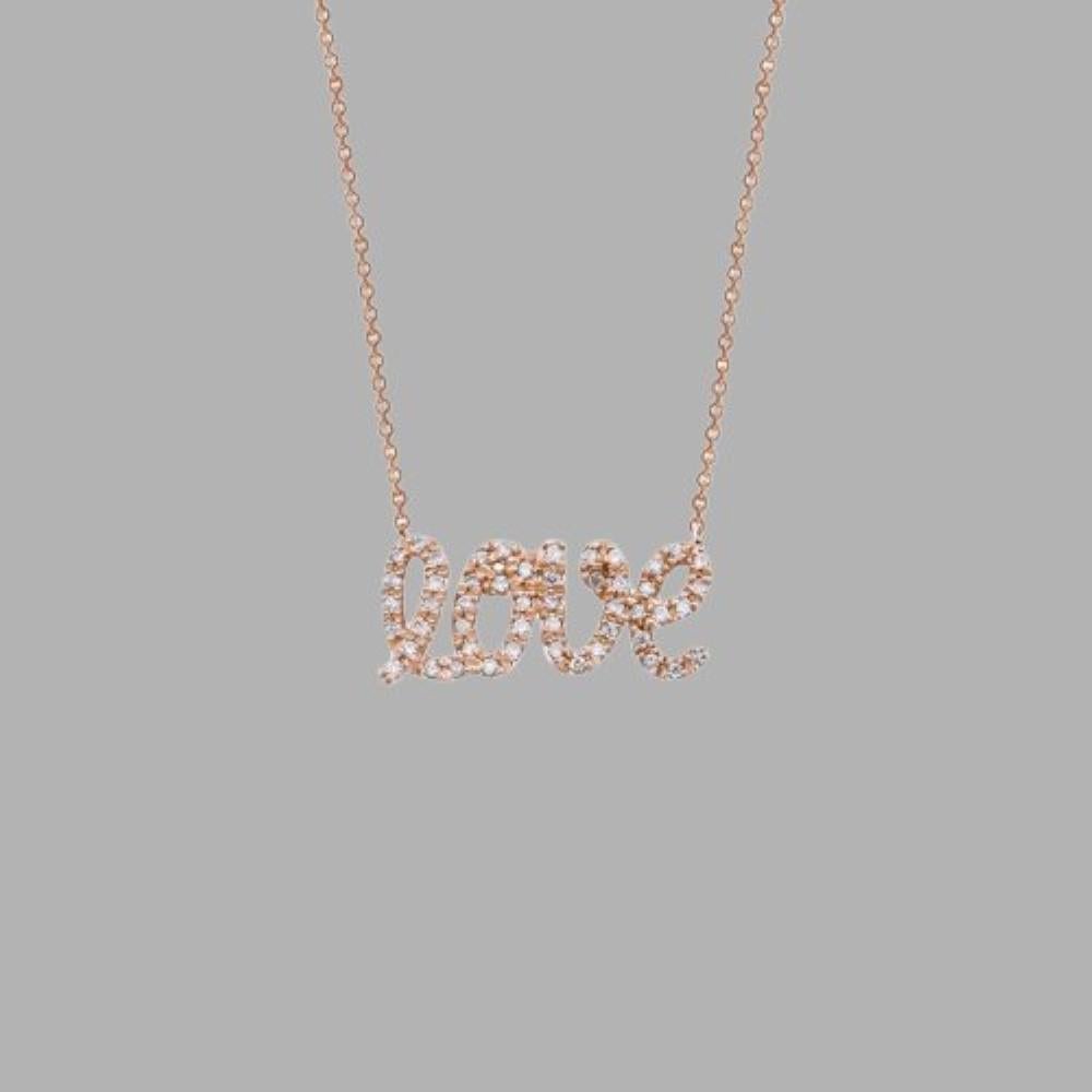 Modern 0.35ct Dainty Diamond Love Necklace For Sale