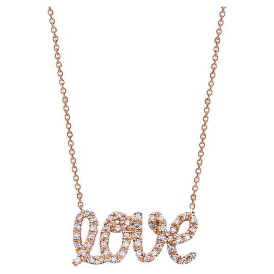 0.35ct Dainty Diamond Love Necklace For Sale