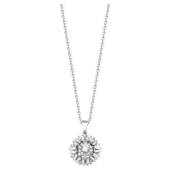 0.46ct Dainty Baguette Diamond Cluster Necklace