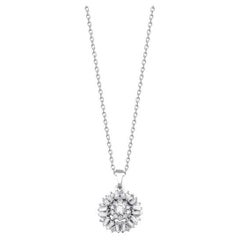 0.46ct Dainty Baguette Diamond Cluster Necklace