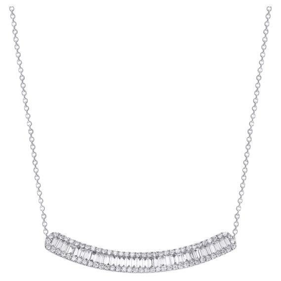1.20ct Baguette Diamond Line Necklace For Sale