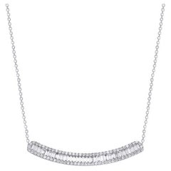 1,20 Karat Baguette-Diamant-Linien-Halskette