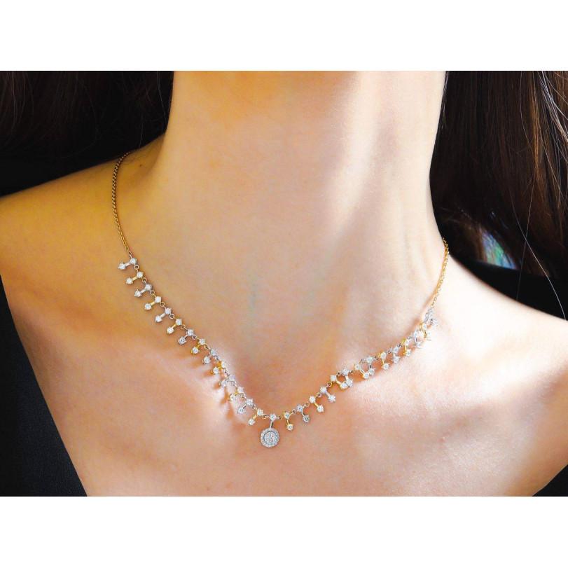 Modern 2.75ct Diamond Chain Necklace - Tone For Sale