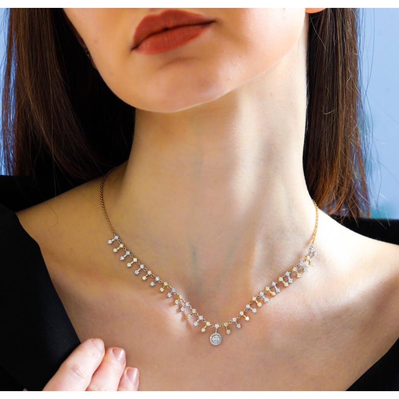 Halskette mit 2,75 Karat Diamanten - Tone im Zustand „Neu“ im Angebot in Fatih, 34