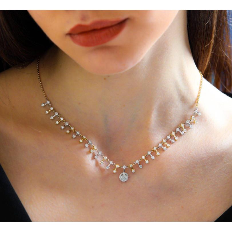 Halskette mit 2,75 Karat Diamanten - Tone im Angebot 1