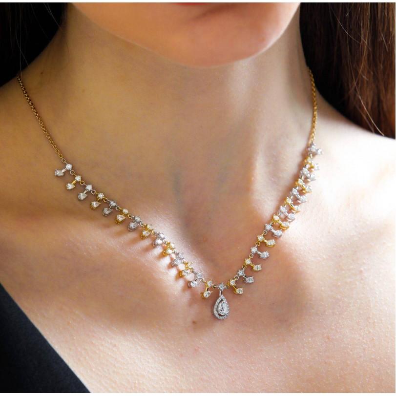 3.09ct Diamond Chain Necklace - Pan For Sale 1