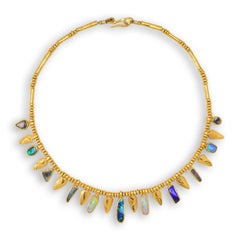 Gold Vermeil Boulder Opal Necklace